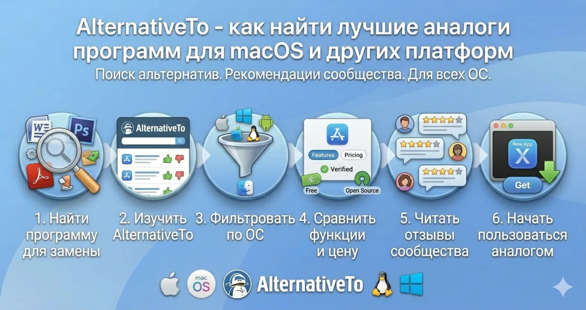 AlternativeTo - как найти лучшие аналоги программ для macOS и других платформ