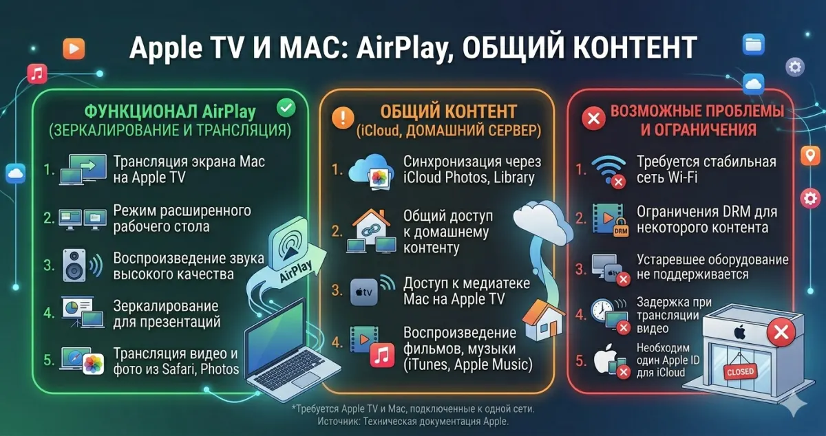 Apple TV и Mac: AirPlay, общий контент