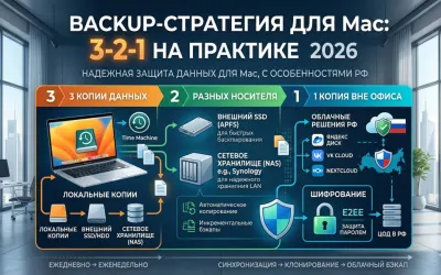 Backup-стратегия для Mac: 3-2-1 на практике 2026