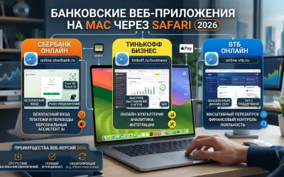 Банковские приложения на Mac через Safari: Сбер, Тинькофф, ВТБ в 2026
