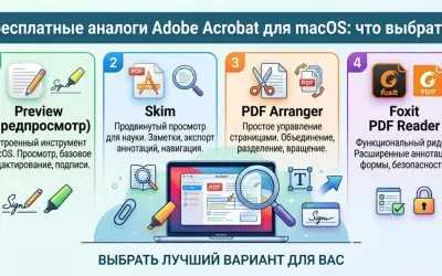 Бесплатные аналоги Adobe Acrobat для macOS: Preview, Skim, PDF Arranger