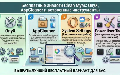 Бесплатные аналоги CleanMyMac: OnyX, AppCleaner и встроенные инструменты