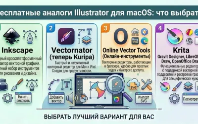 Бесплатные аналоги Illustrator для macOS: Inkscape и альтернативы