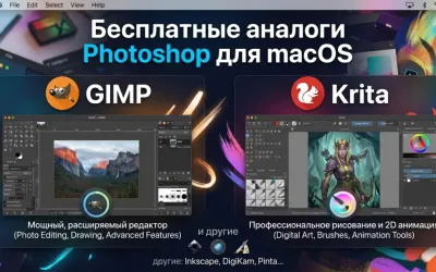 Бесплатные аналоги Photoshop для macOS: GIMP, Krita и другие