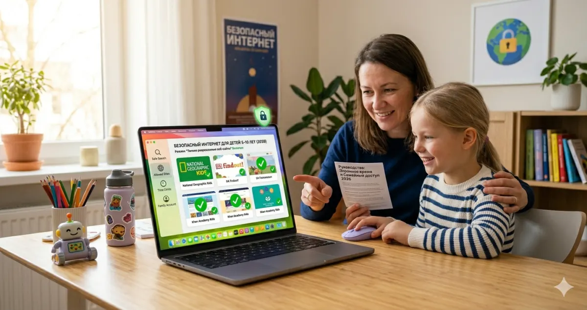 Безопасный интернет для детей 5-10 лет на Mac в 2026
