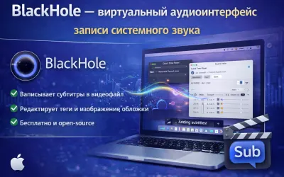 BlackHole-виртуальный аудиоинтерфейс записи системного звука