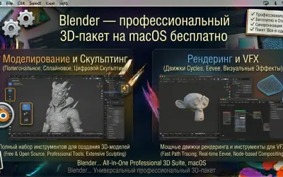 Blender - профессиональный 3D-пакет на macOS бесплатно