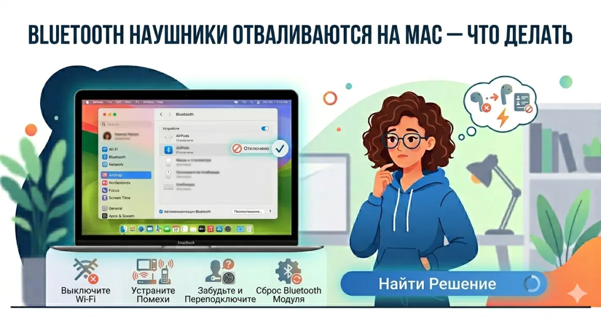 Bluetooth наушники отваливаются на Mac - что делать