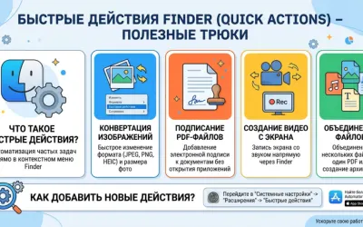 Быстрые действия Finder (Quick Actions) - полезные трюки