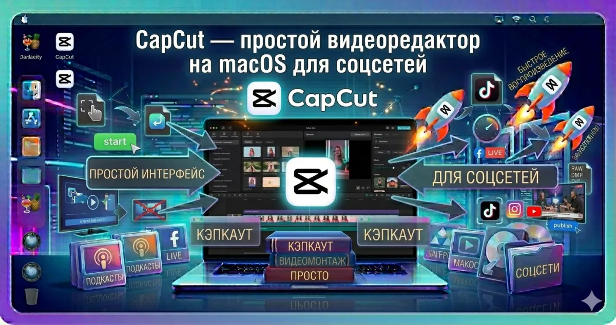 CapCut — простой видеоредактор на macOS для соцсетей