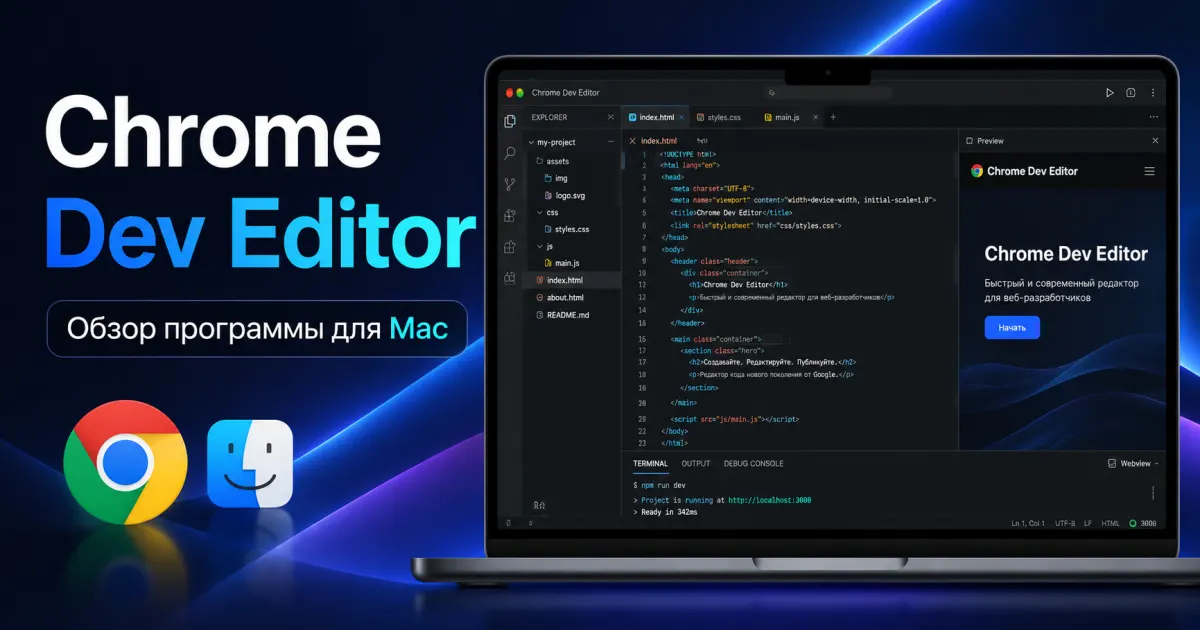 Chrome Dev Editor - обзор программы для Mac