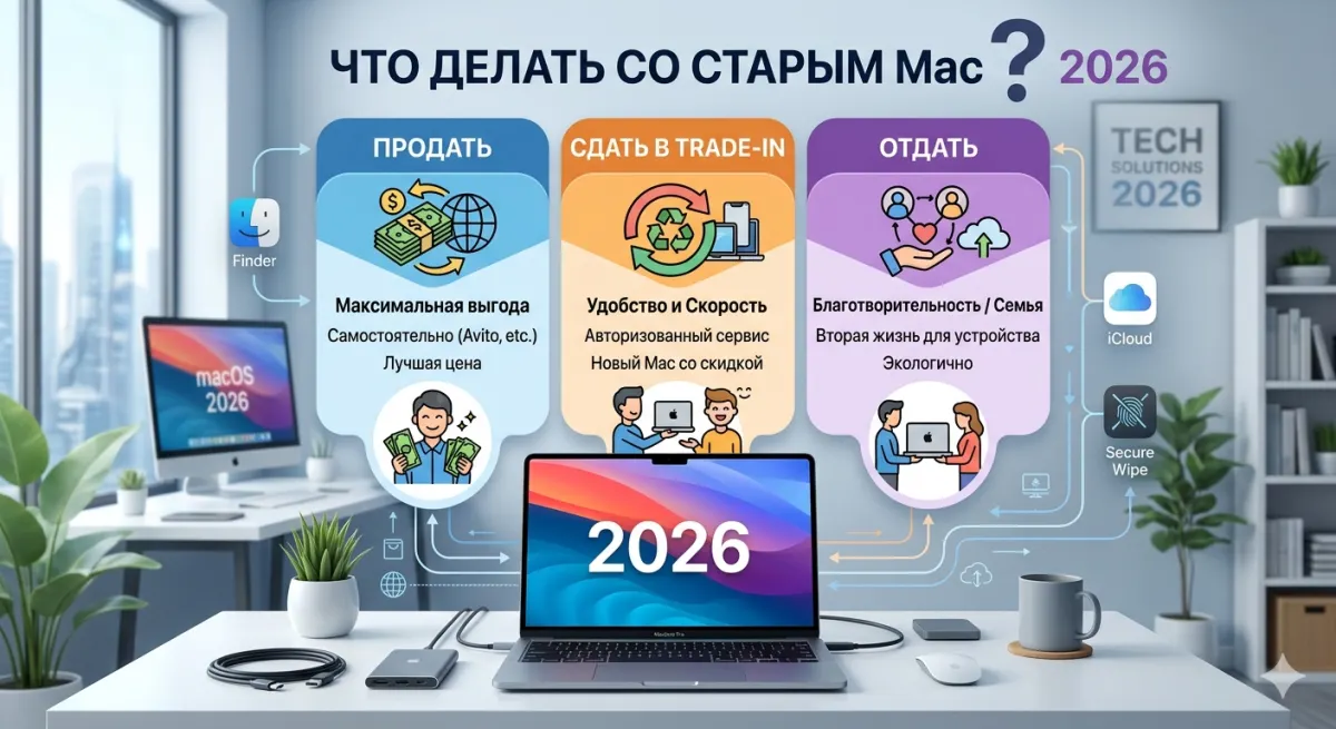 Что делать со старым Mac: продать, сдать в trade-in, отдать 2026