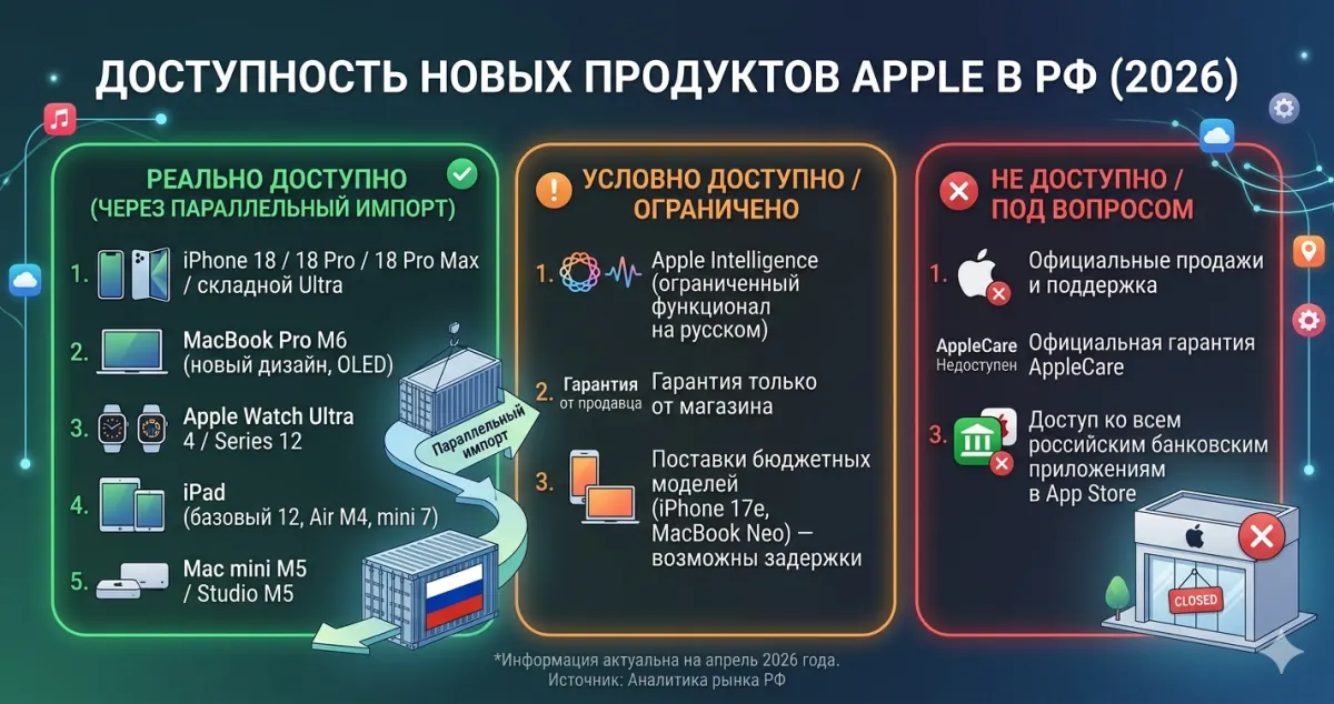 Что из новых Apple-продуктов реально доступно в РФ