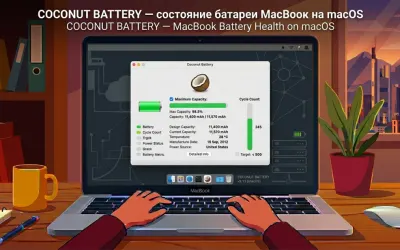 Coconut Battery — состояние батареи MacBook на macOS