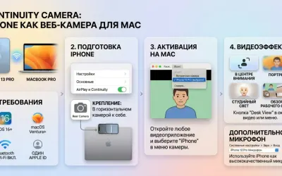 Continuity Camera: iPhone как веб-камера для Mac