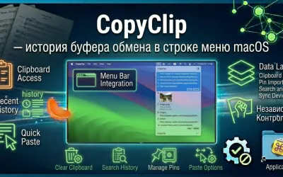CopyClip — история буфера обмена в строке меню macOS