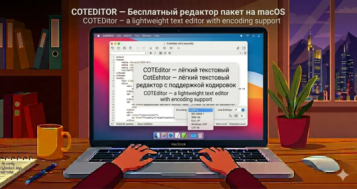 CotEditor — лёгкий текстовый редактор с поддержкой кодировок