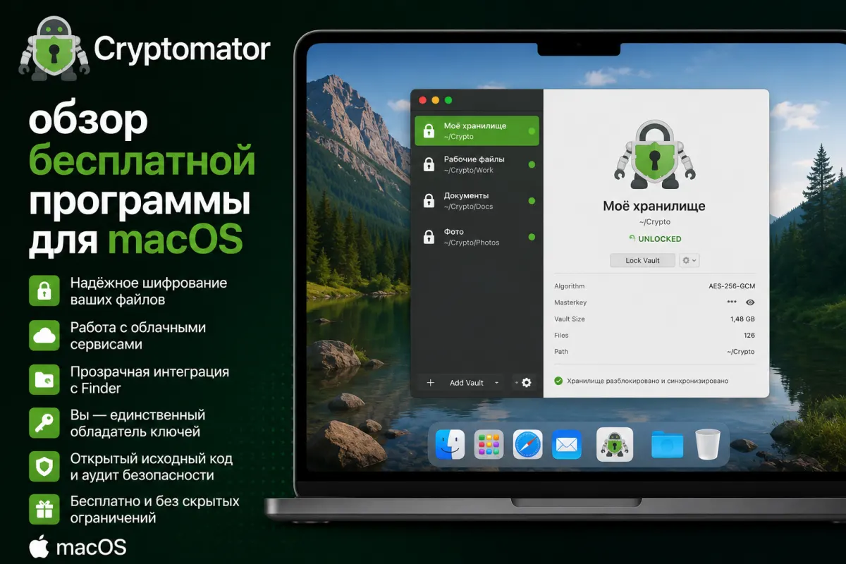 Cryptomator - обзор бесплатной программы для macOS