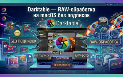Darktable — RAW-обработка на macOS без подписок