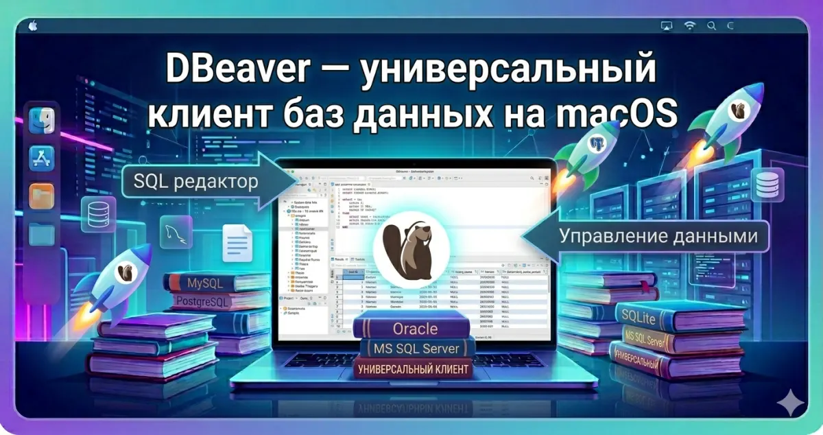 DBeaver — универсальный клиент баз данных на macOS