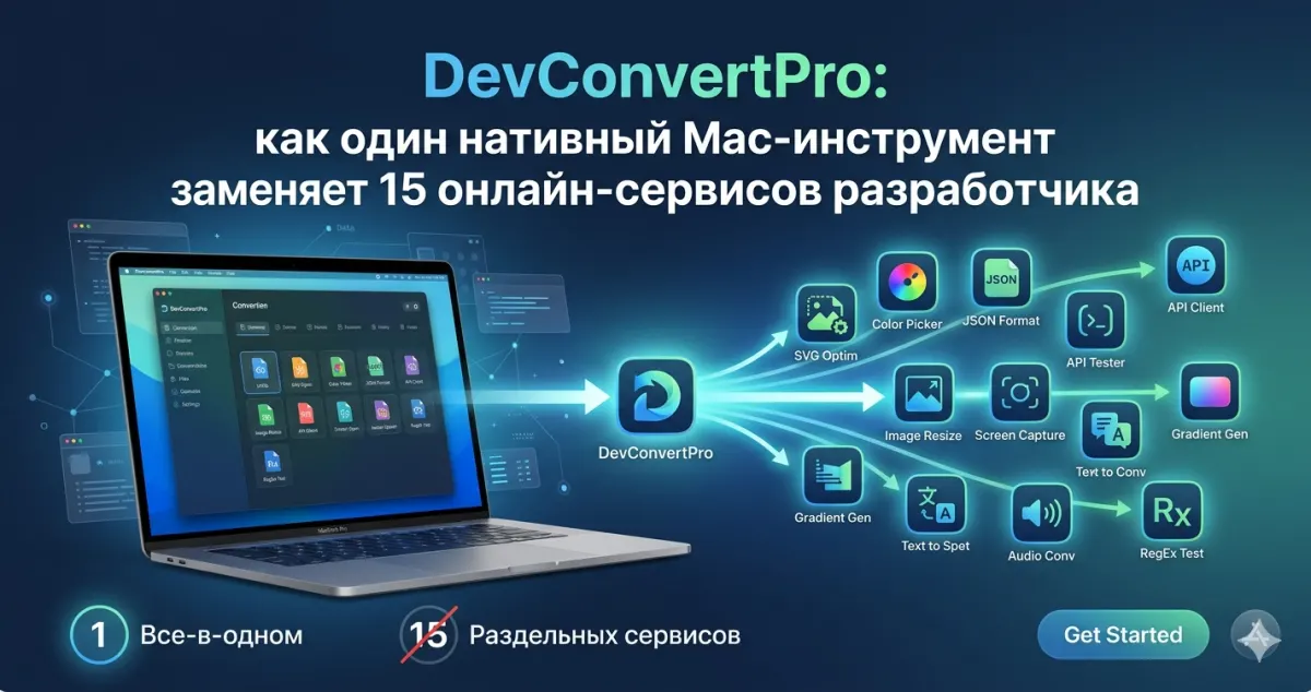 DevConvertPro: как один нативный Mac-инструмент заменяет 15 онлайн-сервисов разработчика