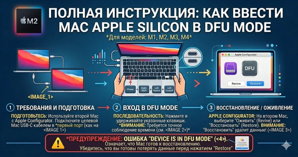 DFU Mode на Mac Apple Silicon - полная инструкция