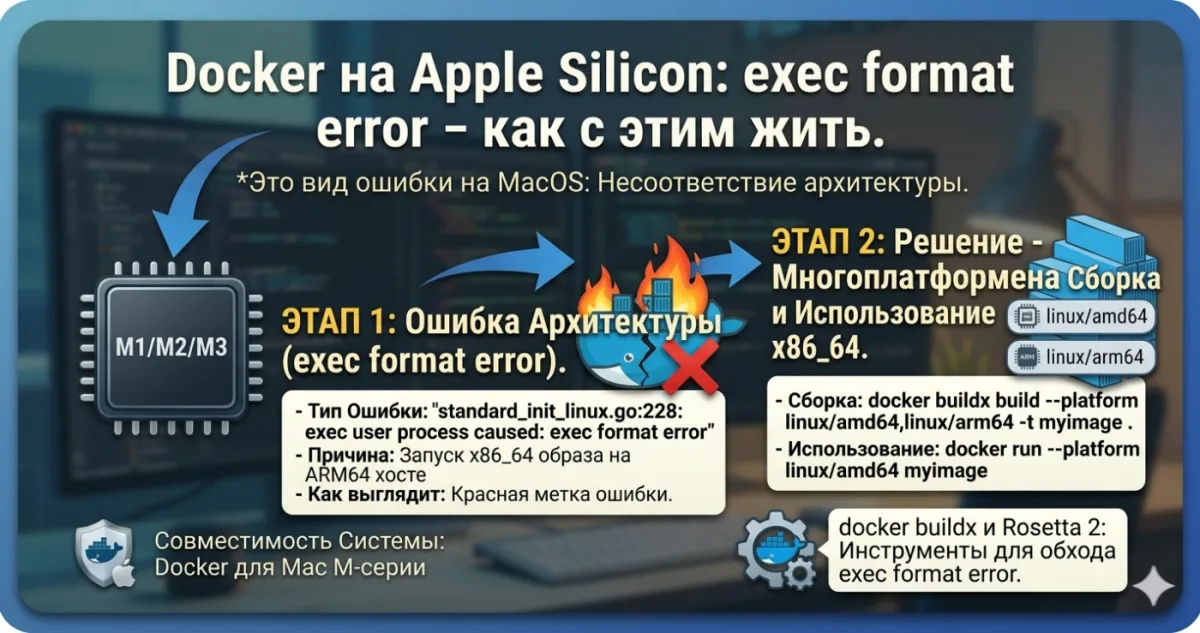 Docker на Apple Silicon: exec format error и как с этим жить
