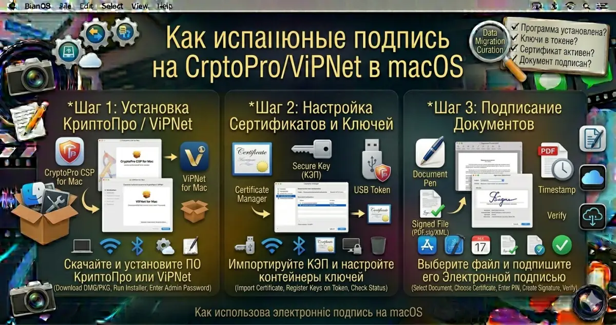 Электронная подпись документов на Mac: КриптоПро, ViPNet
