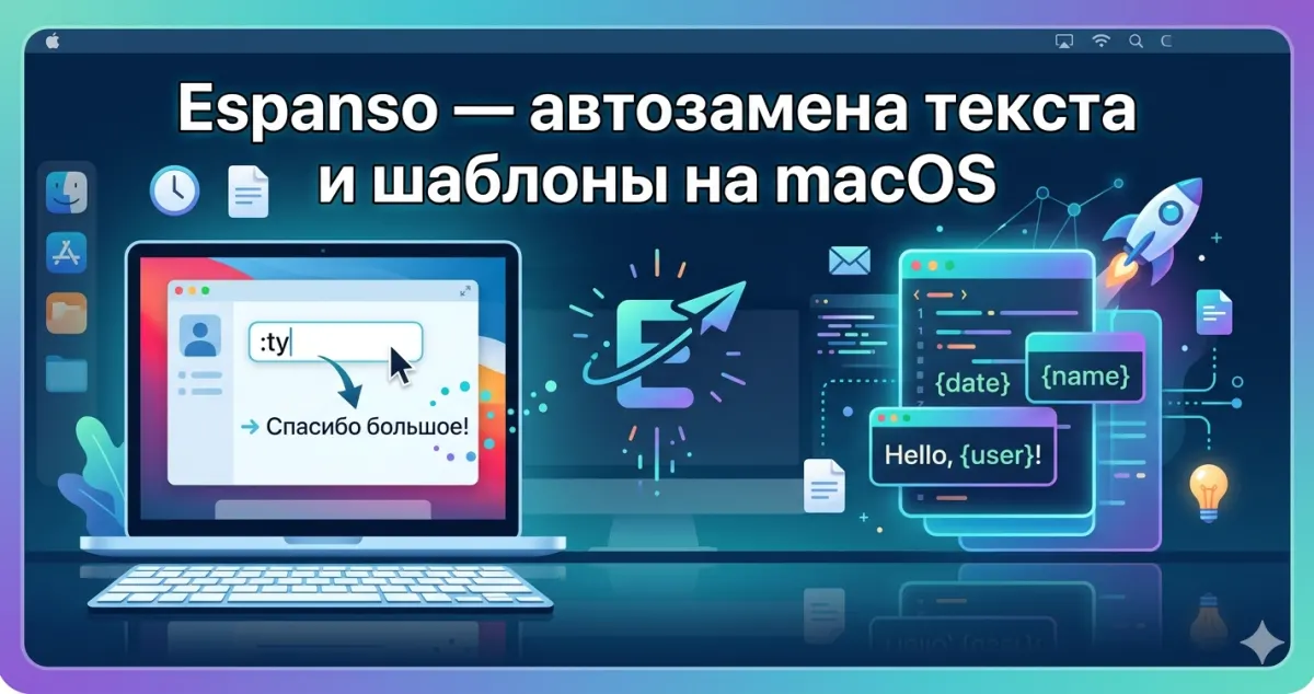 Espanso — автозамена текста и шаблоны на macOS