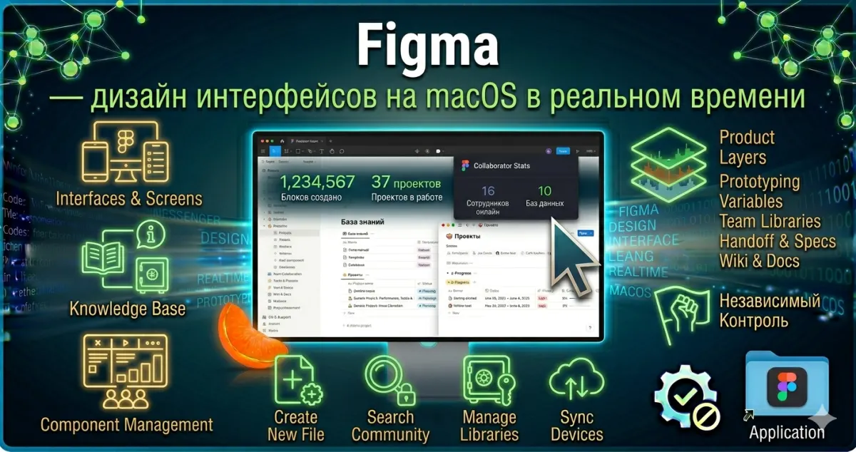 Figma - дизайн интерфейсов на macOS в реальном времени