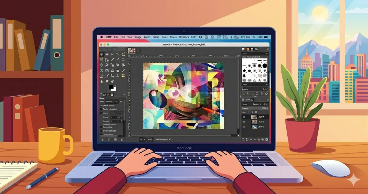 GIMP — бесплатный растровый редактор на macOS