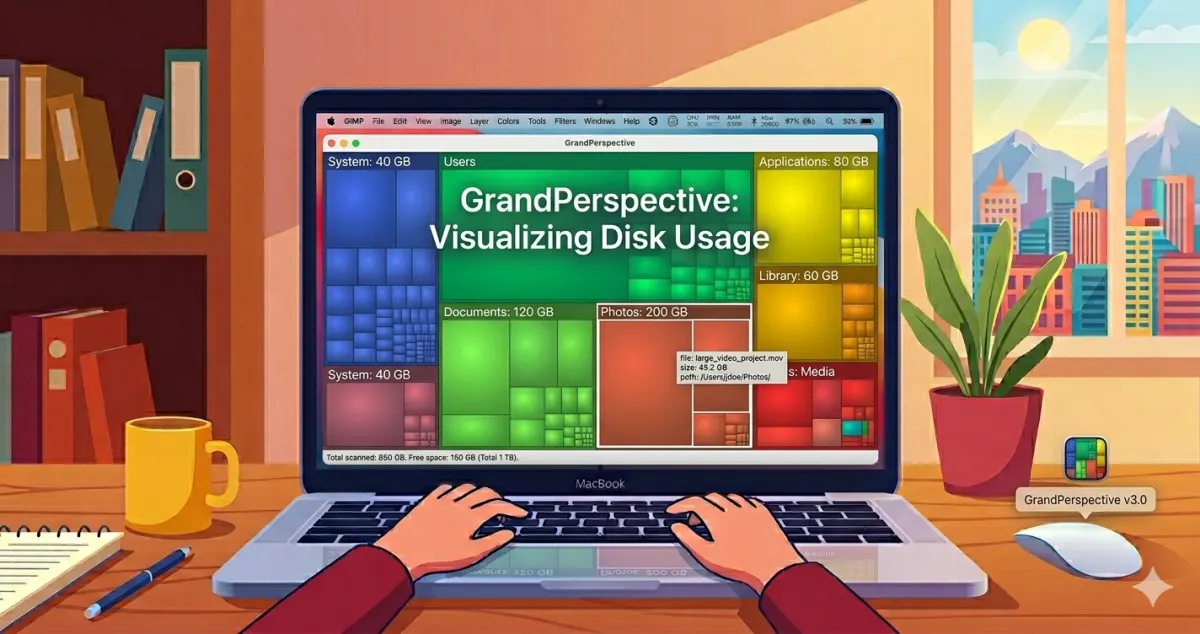 GrandPerspective — визуализация занятого места на диске