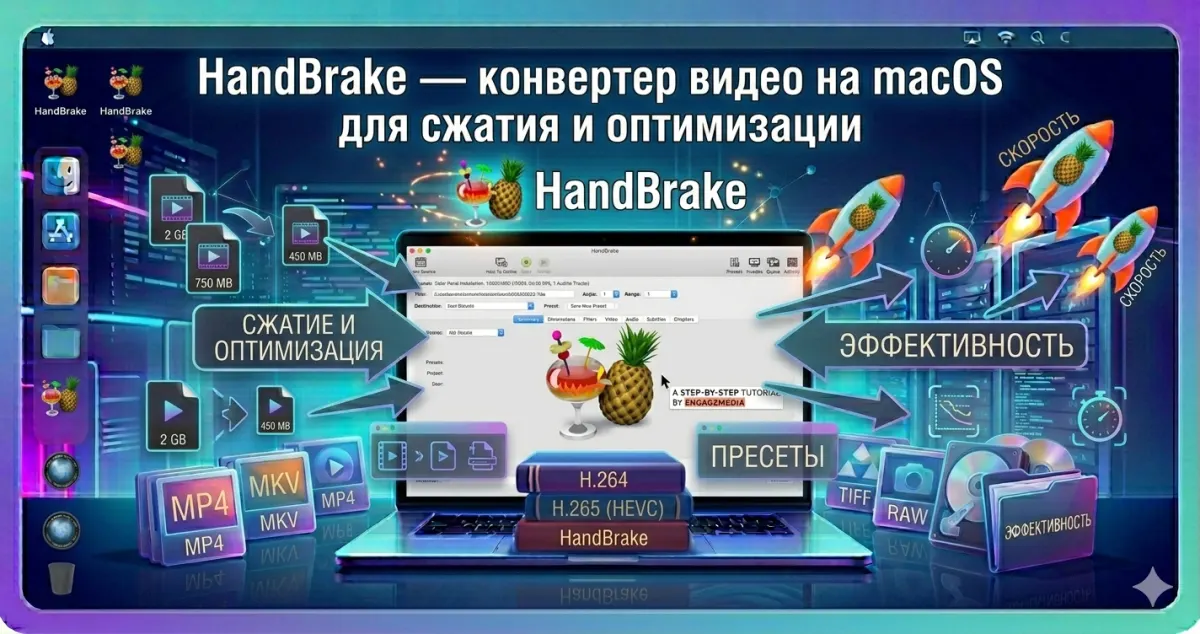 HandBrake — конвертер видео на macOS для сжатия и оптимизации