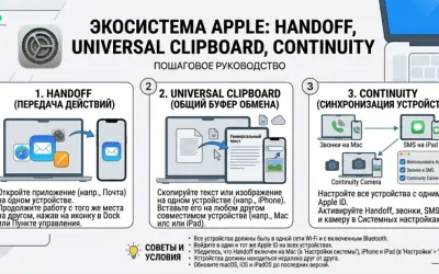 Handoff, Universal Clipboard, Continuity - экосистема Apple