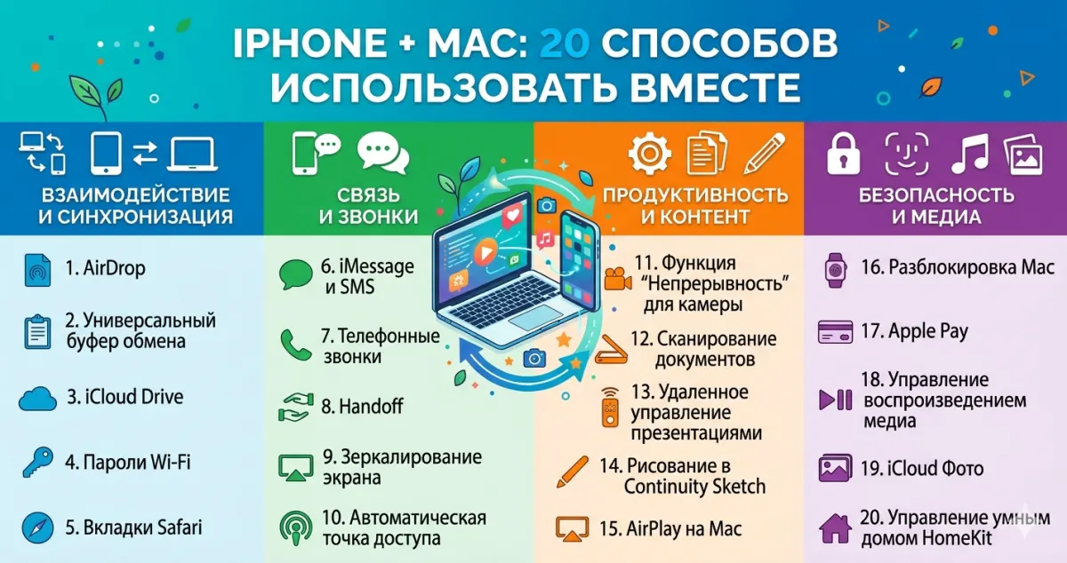 iPhone + Mac: 20 способов использовать вместе