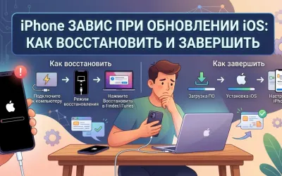 iPhone завис при обновлении iOS: как восстановить и завершить