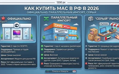 Как купить Mac в РФ в 2026: официально, параллельный импорт, серый