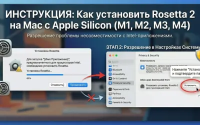 Как установить Rosetta 2 на Mac с Apple Silicon (M1, M2, M3, M4)