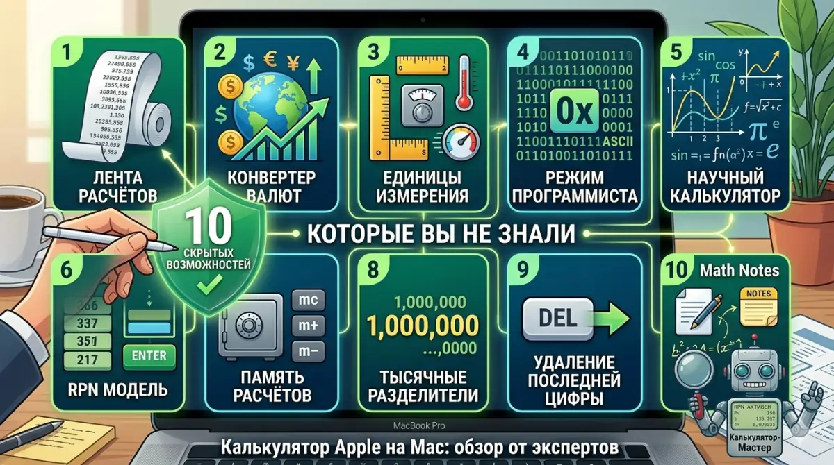 Калькулятор Apple на Mac: 10 скрытых возможностей которые вы не знали