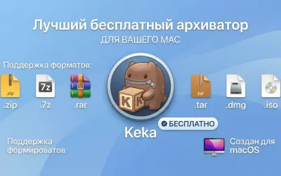 Keka - лучший бесплатный архиватор для вашего Mac