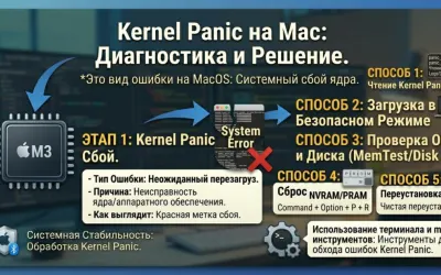 Kernel Panic на Mac - диагностика и решение