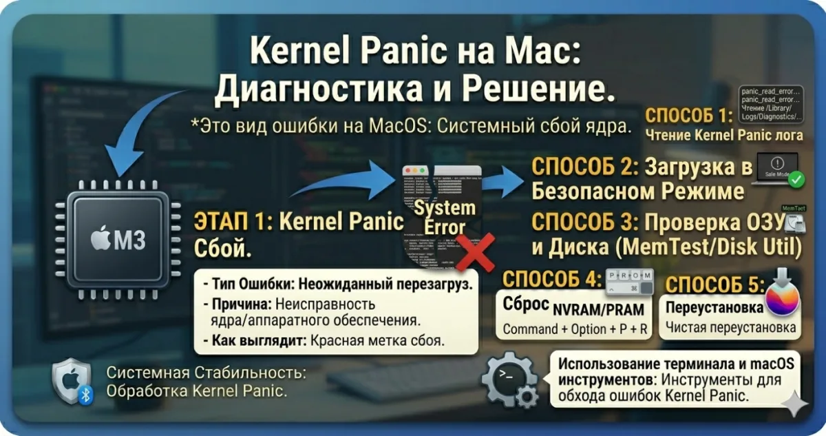 Kernel Panic на Mac - диагностика и решение