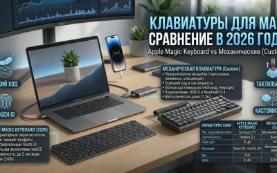 Клавиатуры для Mac в 2026: Apple Magic vs механические