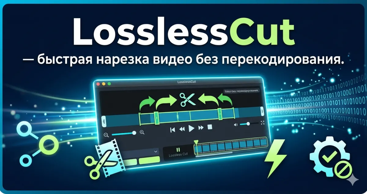 LosslessCut — быстрая нарезка видео без перекодирования.