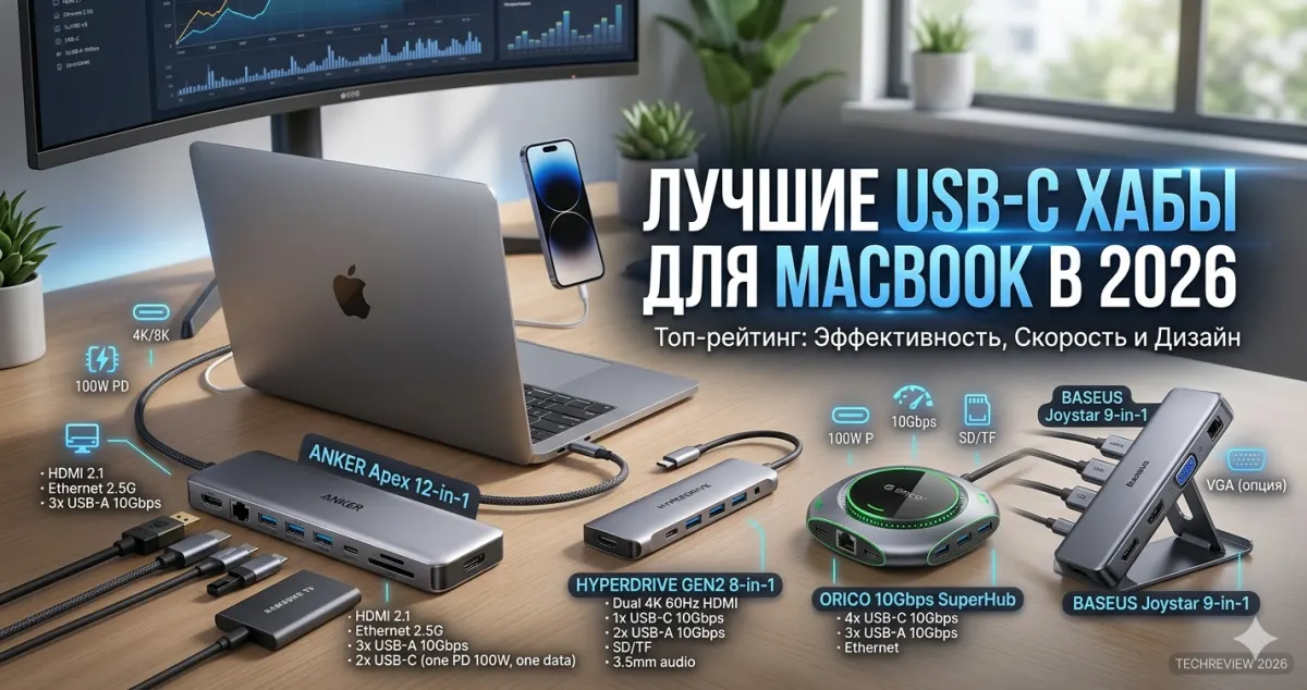 Лучшие USB-C хабы для MacBook в 2026