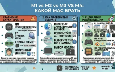 M1 vs M2 vs M3 vs M4: какой Mac брать