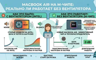 MacBook Air на M-чипе: реально ли работает без вентилятора