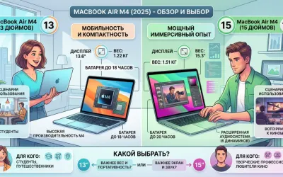 MacBook Air M4 (2025) - обзор 13 и 15 дюймов и какой выбрать