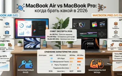 MacBook Air vs MacBook Pro: когда брать какой в 2026