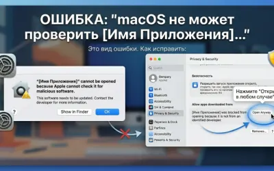 macOS не может проверить приложение на наличие вредоносного ПО